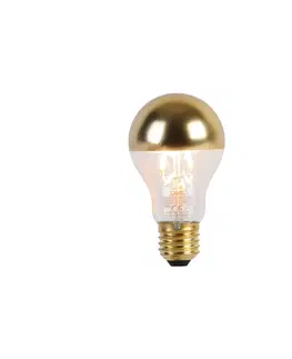 Zarovky E27 stmívatelná LED lampa A60 vrchní zrcadlo zlatá 4W 180 lm 1800K