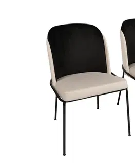 Kuchyňské a jídelní židle Set židlí DORE černý krémový