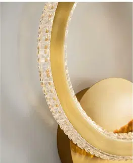 Designová nástěnná svítidla NOVA LUCE nástěnné svítidlo CILION zlatý mosazný hliník a akryl LED 19W 230V 2925K IP20 9011135