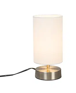 Stolni lampy Moderní stolní lampa bílá kulatá 12 cm stmívatelná - Milo 2