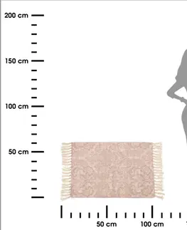 Koberce a koberečky DekorStyle Vzorovaný koberec s třásněmi BOHO 60x90 cm růžový