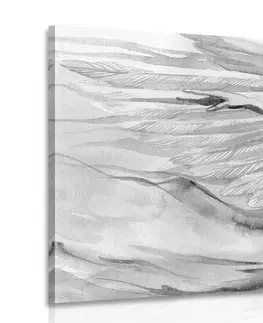 Černobílé obrazy Obraz svobodný anděl v černobílém provedení