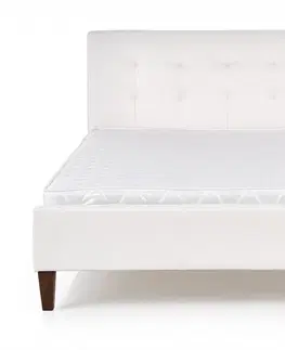 Postele HALMAR Čalouněná postel Samara 160x200 dvoulůžko bílá