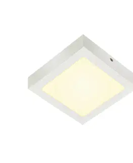 Klasická stropní svítidla SLV BIG WHITE SENSER 18 Indoor, stropní LED svítidlo hranaté, bílé, 3000K 1003018