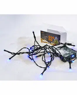 LED osvětlení na baterie Solight LED vánoční řetěz, 3m, 20xLED, 3x AA, modré světlo, zelený kabel 1V50-B