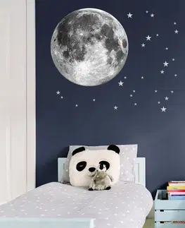 Zvířátka Dekorační nálepka na zeď měsíc s hvězdami 71 cm