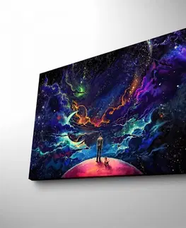 Obrazy Hanah Home Obraz s led osvětlením Vesmír 70x45 cm