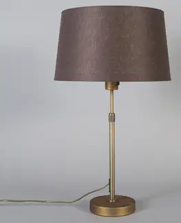 Stolni lampy Stolní lampa bronzová s odstínem hnědá 35 cm nastavitelná - Parte