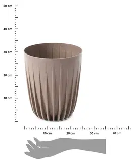 Květináče a truhlíky DekorStyle Květináč STRIPPED ECO VI 25 cm latte