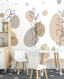 Abstraktní tapety Tapeta minimalistické zátiší rostlinek