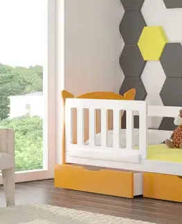 Postele ArtAdrk Dětská postel LENA Barva: Bílá / oranžová
