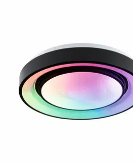 LED stropní svítidla PAULMANN LED stropní svítidlo Rainbow efekt duhy RGBW 230V 22W černá/bílá