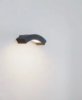 Venkovní nástěnná svítidla Lucande Zaoblené venkovní nástěnné LED osvětlení Lennik