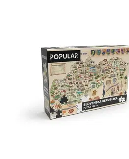 Dřevěné hračky Popular Puzzle Mapa Slovenska, 160 dílků