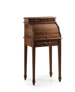 Stylové a luxusní pracovní a psací stoly Estila Koloniální psací stolek se sekretářem M-VINTAGE z mahagonového masivu 110cm