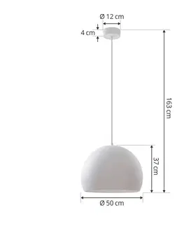 Závěsná světla Lucande Lucande Lythara LED závěsné světlo bílé matné Ø 50cm