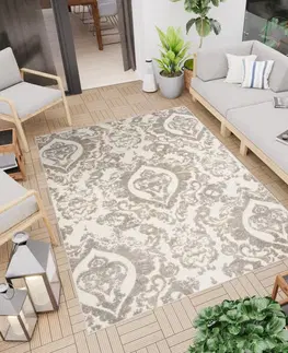 Moderní koberce Terasový béžový koberec s ornamentem Šířka: 80 cm | Délka: 150 cm