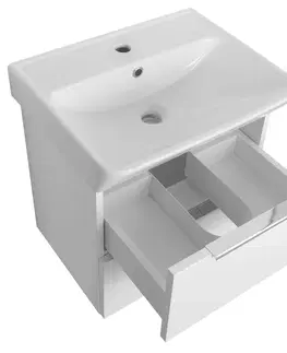 Koupelnový nábytek Bruckner NEON skříňka s keramickým umyvadlem 50x41,5 cm, bílá 501.114.0