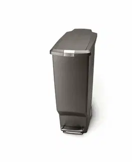 Odpadkové koše Pedálový odpadkový koš Simplehuman – 40 l, úzký, šedý plast