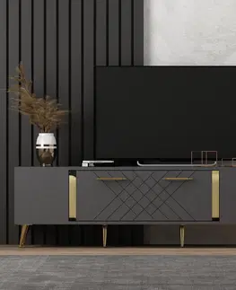 Televizní stolky Televizní stolek DETAS antracit zlatý