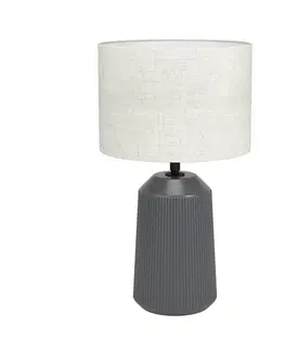 Stolní lampy EGLO Stolní lampa Capalbio, šedá/stínidlo přírodní