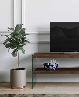 TV stolky Sofahouse Designový TV stolek Dalida 120 cm vzor ořech