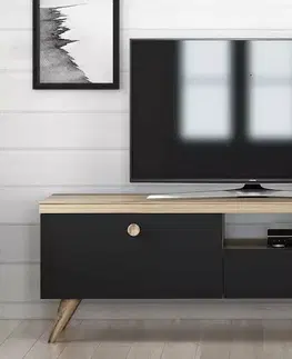 TV stolky Sofahouse Designový TV stolek Ximena 150 cm černý
