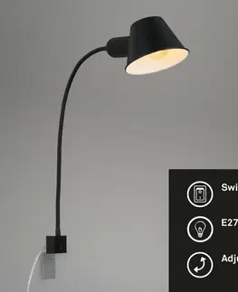 Moderní bodová svítidla BRILONER Noční lampička pr. 14 cm 1x E27 10W černá BRI 2079-015