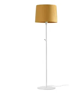 Stojací lampy se stínítkem FARO SAMBA bílá/skládaná žlutá stojací lampa