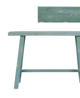 Stoličky Modrý vintage odkládací stolek, stolička - 60*21*40 cm Clayre & Eef 5H0160