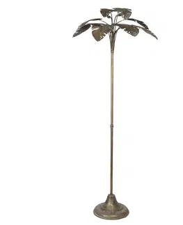 Lampy Bronzová antik kovová stojací lampa s dekorem listů - 64*64*165 cm/ 3*40W Clayre & Eef 5LMP327
