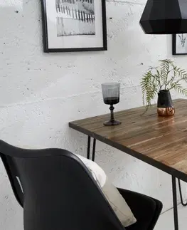 Designové a luxusní jídelní stoly Estila Jídelní stůl ze dřeva a kovu Leeds 80cm čtvereční