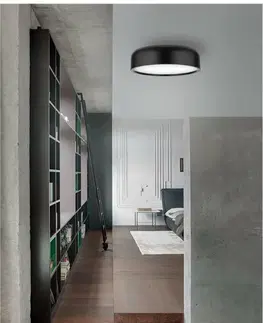 Moderní stropní svítidla Nova Luce Stylové přisazené stropní svítidlo Perleto - 2 x 10 W, pr. 350 mm, matná černá NV 826809