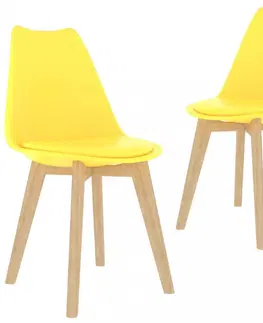 Židle Jídelní židle 2 ks plast / umělá kůže / buk Dekorhome Fialová