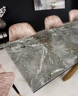 Jídelní stoly LuxD Roztahovací keramický stůl Paquita 180-220-260 cm šedý mramor