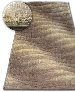 Koberce a koberečky Dywany Lusczow Kusový koberec Shaggy SPACE 3D JASON světle hnědý, velikost 80x150