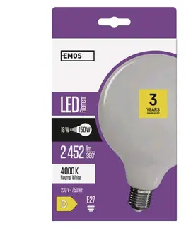 LED žárovky EMOS LED žárovka Filament Globe / E27 / 18 W (150 W) / 2 452 lm / neutrální bílá ZF2181