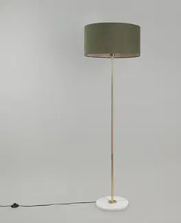 Stojaci lampy Stojací lampa mosaz se zeleným odstínem 50 cm - Kaso