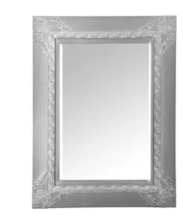 Luxusní a designová zrcadla Estila Luxusní vintage obdélníkové zrcadlo Ancilla s tlustým hliněným rámem v šedo-bílém provedení 120cm