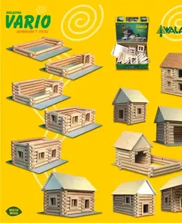 Hračky stavebnice WALACHIA - Dřevěná stavebnice VARIO 72 dílů