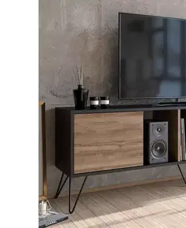 TV stolky Sofahouse Designový TV stolek Baqia 180 cm ořech černý