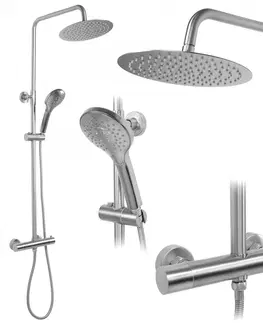 Sprchy a sprchové panely Sprchový set s termostatem Rea Vincent nikl - termostatická baterie, dešťová a ruční sprcha