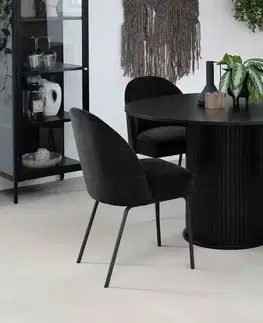 Jídelní stoly Furniria Designový jídelní stůl Vasiliy 120 cm černý dub