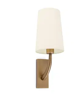 Nástěnná svítidla s látkovým stínítkem FARO REM nástěnná lampa, starozlatá/béžová