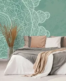 Samolepící tapety Samolepící tapeta zelená arabeska na abstraktním pozadí