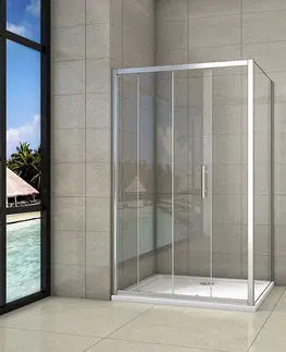 Sprchové vaničky H K Obdélníkový sprchový kout SYMPHONY 110x80 cm s posuvnými dveřmi včetně sprchové vaničky z litého mramoru