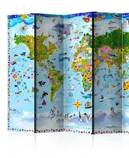 Paravány Paraván World Map for Kids II Dekorhome