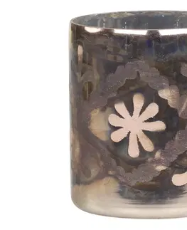 Svícny Mocca antik skleněný svícen na čajovou svíčku Grindi - Ø 9*10 cm Chic Antique 74012320 (74123-20)