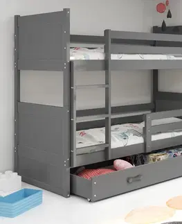 Postele BMS Dětská patrová postel RICO | šedá 80 x 190 cm Barva: Šedá