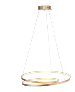 Designová závěsná svítidla PAUL NEUHAUS LED závěsné svítidlo, kruhové, imitace plátkového zlata, design SimplyDim 3000K PN 2474-12